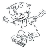 A coloring page of rocket power